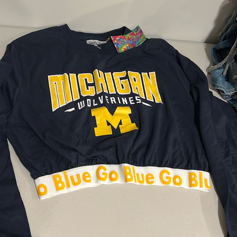 University of Michigan brand new Totally Hype long sleeve custom shirt